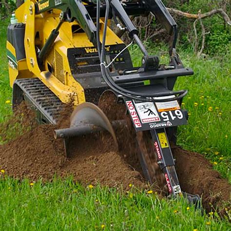 mini skid steer trencher|trencher attachment for mini excavator.